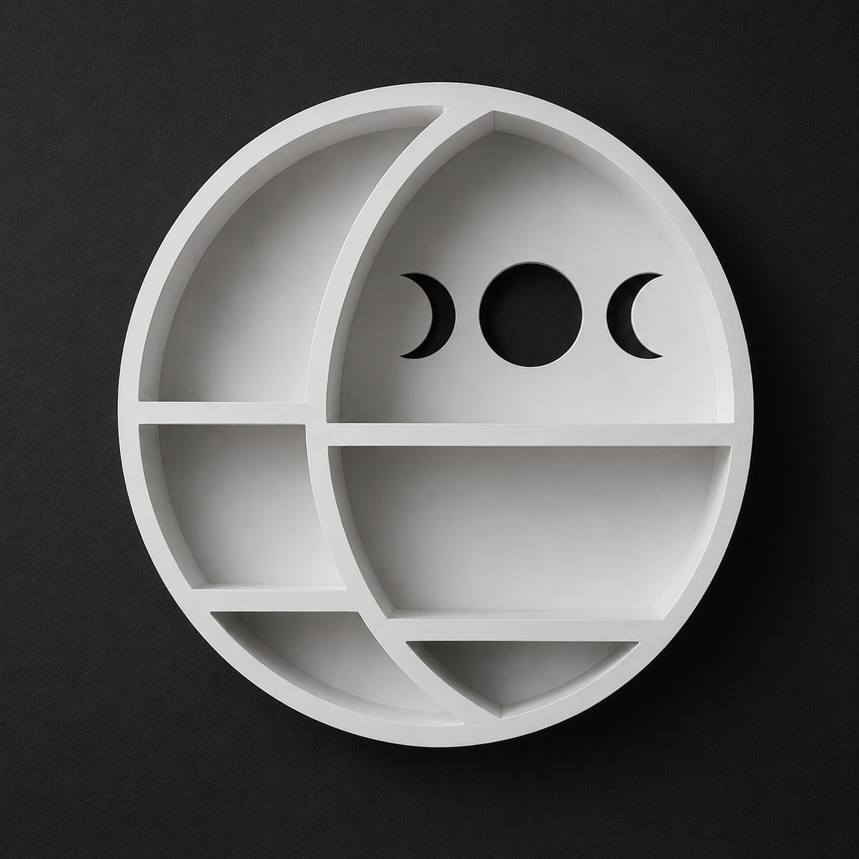 Wooden Moon Shelf for Crystals
